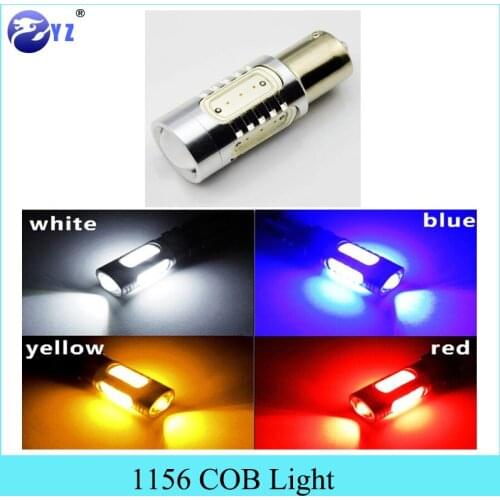 2Pcs 1156 1157 Brake light BA15S S25 P21W Backup Reverse Light Bulb White Yellow Red LED COB Replace Halogen Lamp car styling