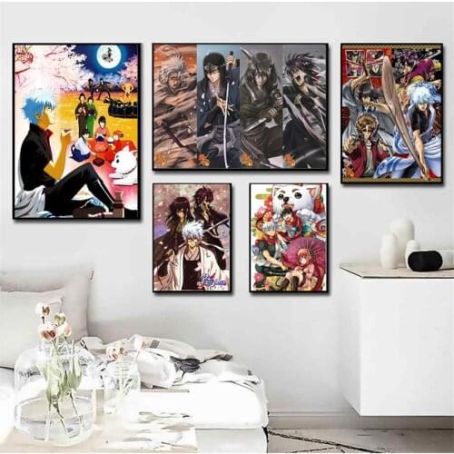 Gintama Anime Nordic Prints Poster Modular Canvas Pictures Painting Home Decoration Living Room Wall Art