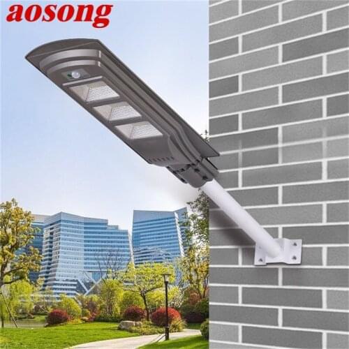 AOSONG Solar Wall Light Outdoor LED Waterproof IP65 Modern Patio Garden Human Body Induction Street Lights For Home Porch Garden