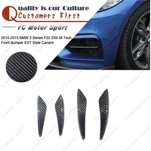 Car Accessories Carbon Fiber EXT Style Front Canard 4pcs Fit For 2014-2015 2 Series F22 235i M-Tech Bumper Canard