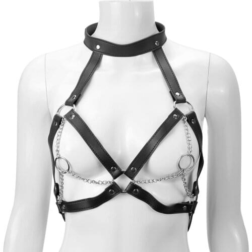BESTCO Breast Bondage Chain Black Leather Flirting 18+ Adult Women Lingerie SM Erotic Sex toys Factory Price Direct Hot sales