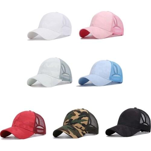 Baseball Cap Sunshade Breathable Cotton Ponytail Hat Headwear Outdoor Sports Wear With Adjustable Back Closure For Men Women