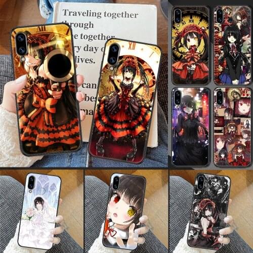 Anime Kurumi Tokisaki Phone case For Huawei Honor 6 7 8 9 10 10i 20 A C X Lite Pro Play black fashion cover trend coque luxury