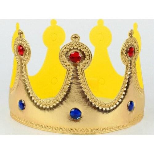 Birthday Cap King Crown Hat Embroidered Fabric for Children Adult Birthday Party Cosplay Prince Princess Festival Decor