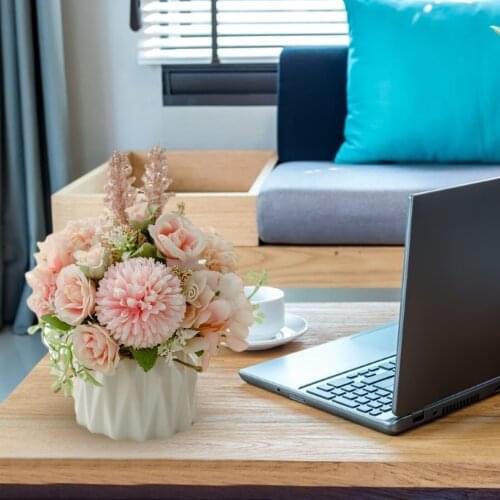Artificial Flower Pots With Flowers Wedding Bedroom Desktop Decoration Artificial Flower Ceramic Flower Pots Home Decoration Fit