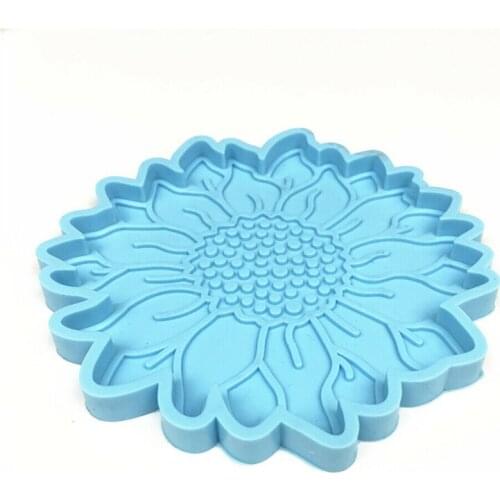 Crystal Epoxy Resin Molds DIY Craft Sunflower Coaster Silicone Mould Durable Tray Cup Mat Pad Mold Handmade Tool Homedecor