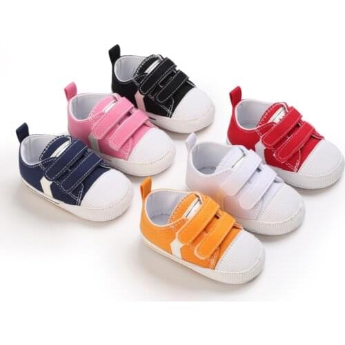 0-18 M New Baby Canvas Sneaker For Newborn Sport Shoes For Baby Boys Girls Infant Toddler Soft Bottom Anti-slip First Walkers