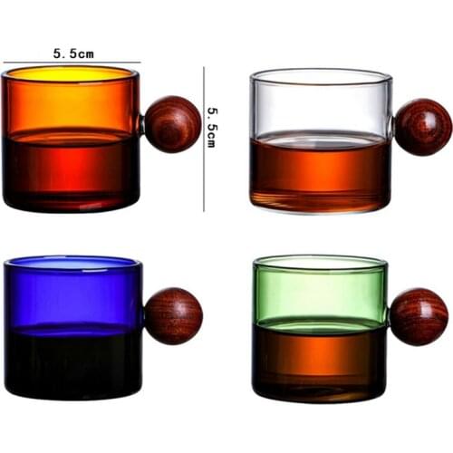 120ml High Borosilicate Breakfast Mlik Coffe Cup Creative Glass Mug Household Couple Water Cup Round Handle Drinkware