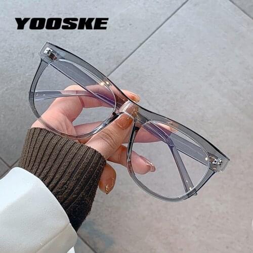 YOOSKE Square Glasses Frames Women Men Myopia Frame Clear Optical Eyeglasses Black Spectacles Computer Eyewear