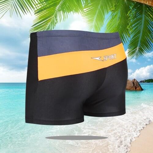 Summer Sportswear Men Elastic Swimsuit Drying Quickly Swimming Trunks Briefs Breathable Swimwear Boxer Board Shorts