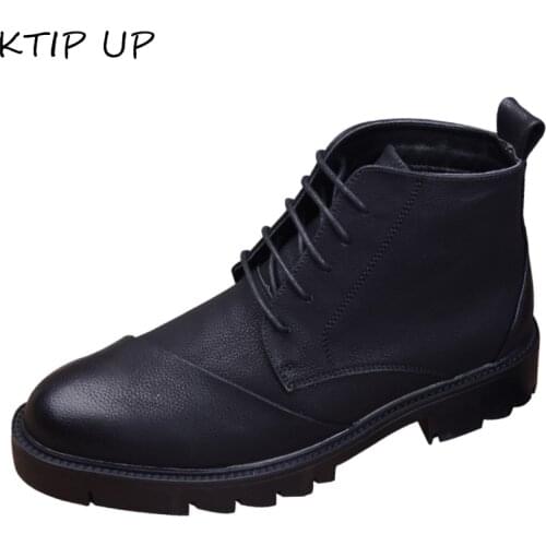 Spring Autumn New Men Boots Black Leather Boots Male Adult Dr Motocycle Boots Men Lace up Ankle Boots Winter Shoes Men Shoes