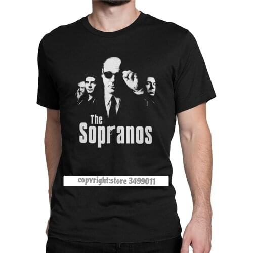 Men Tops T Shirt The Sopranos Hipster Tshirts Camisas Crime Drama Tv Series Bada Bing Tony T Shirt Happy New Year Clothing