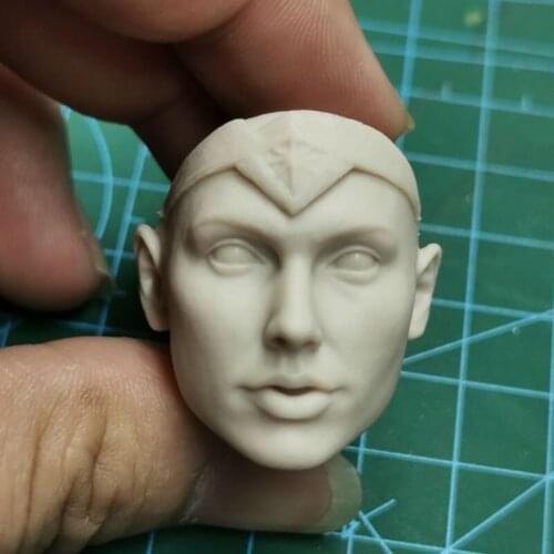 Unpainted 1/6 Wonder Girl Gal Gadot Face Plate Model Fit Hair Transplant for Painting Exercise