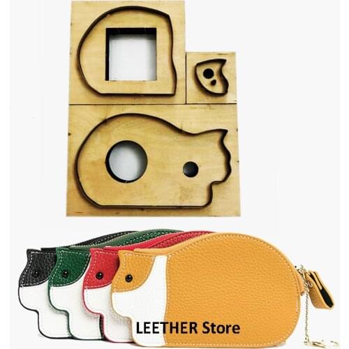 New 3pcs Leather Dies Cutter Japan Steel Blade Rule Die Cut Steel Punch Mini Cute Cat Coin Bag Cutting Mold for Leather Crafts