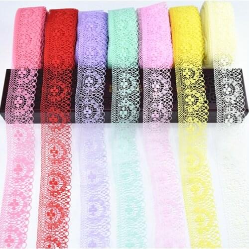 New High quality 10yards lace Ribbon tape width 4CM DIY embroidery net Sewing Decoration clothing lace Trims African lace fabric