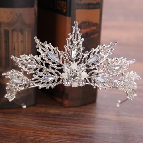 Luxury color Crystal Leaf Vine Bridal Tiaras Wedding Headband Hair Accessories Rhinestone Pageant Prom Crown Bride Head Jewelry