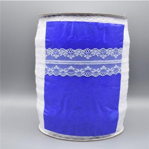 Wholesale 300 Yards/Roll White Lace Ribbon 40MM Wide Trim Handicrafts Embroidered Sewing African Lace Fabric Applique Material