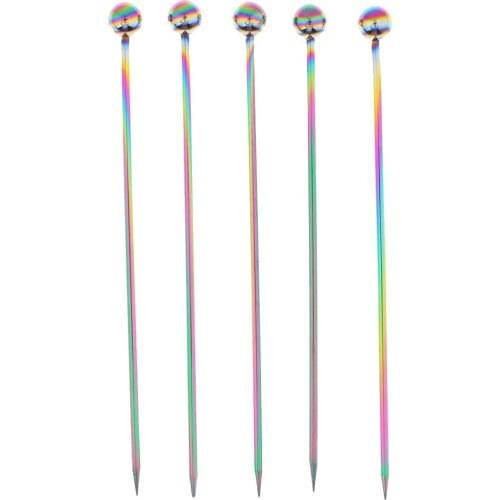 5Pcs/set Stainless Steel Cocktail Picks Cocktail Fruit Sticks Bar Tools for Bar Dringks Home Party Decor