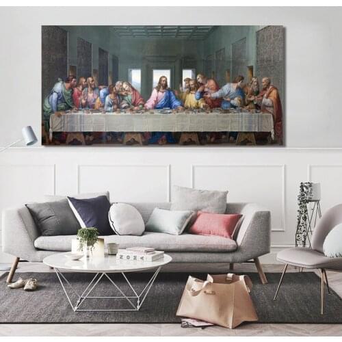 The Last Supper Posters and Prints Famous Wall Art Canvas Picture Reproductions of Da Vinci Oil Painting for Living Room Decor