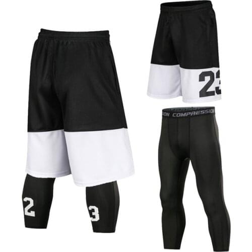 Professional Men Basketball Shorts Sets Sport Running Quick-Dry Tight GYM Training Suit Shorts Basketball Male Soccer Tights