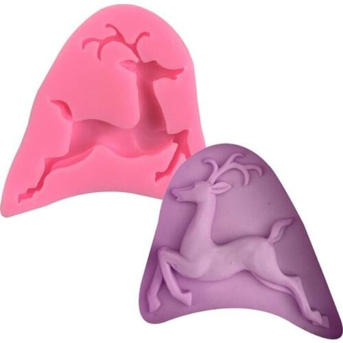 Christmas series elk modeling silicone mold turn sugar chocolate baking mold cake decoration DIY soap mold