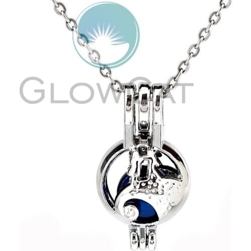 Christmas Dance Lover Locket Pendant Beads Pearl Cage Perfume Diffuser Necklace