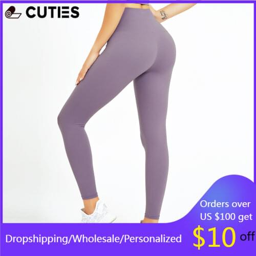 Seamless Solid Sport Pants for Women Squat Proof High Waist Yoga Pants Running Workout Tights Femme Gym Capri Pants Active Wear