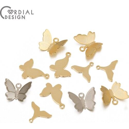 Cordial Design 10Pcs DIY Accessories/Charms/Butterfly Shape/Cooper/Genuine Gold Plating/Hand Made/Jewelry Findings & Components