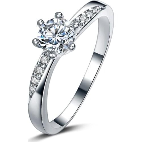 Silver Ring New High Quality Shiny Zircon 925 Sterling Silver Ladies'Wedding Rings Jewelry Wholesale Gift Drop Shipping