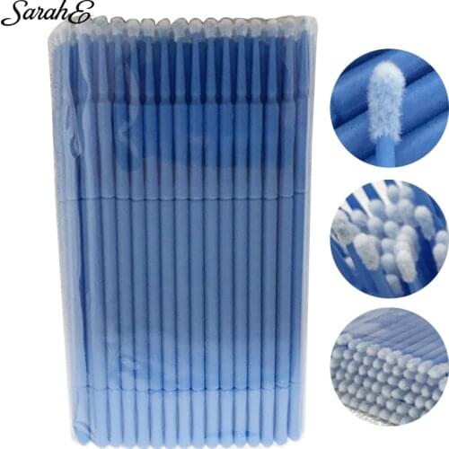 SarahE 100PCS Disposable Colorful Cotton Swabs MicroBrush Eyelashes Extension Cleaning Swab Cosmetic Tool