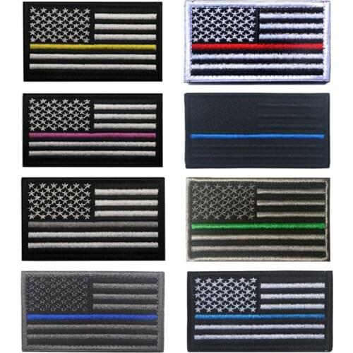 USA Flags Embroidered Hook Loop Patch PVC Military Tactical Patches Armband Emblems Appliques Embroidery Badges for Clothing