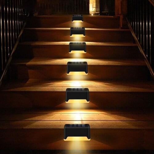 LED Solar Stairs Lights Pathway Outdoor Garden Waterproof Light Patio Steps Fence Lamps Solar Wall Courtyard Landscape Lamp