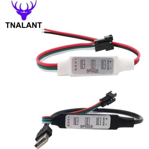 WS2812B WS2811 RGB Led Strip Controller USB/3Pin Snap-in JST Connector Mini 3 keys for Pixel LED Strip Light DC5V-24V