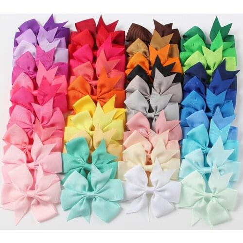 40pcs/lot 40 Colors Ribbon Bows Clips Hairpin Girls hair bows Boutique Hair Clip Headware Kids Hair Accessories