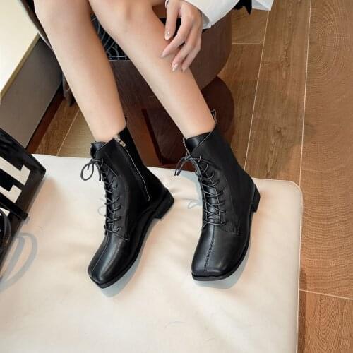 Women Ankle Boots Elegant Shoes Block High Heels Sock Boots Square Toe Chunky Heels Zipper Boots Lady Autumn Winter Party Shoes