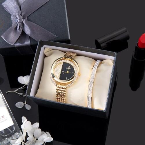 Women Fashion Oval Temperament Diamond Watch Luxury Titanium Bracelet Ladies Dress Creative Clock Watches Gift Sets For Womens