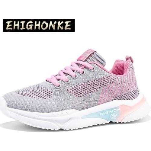 Spring and summer sports shoes womens womens lace-up black flat shoes womens lightweight breathable walking flat shoes XL 42