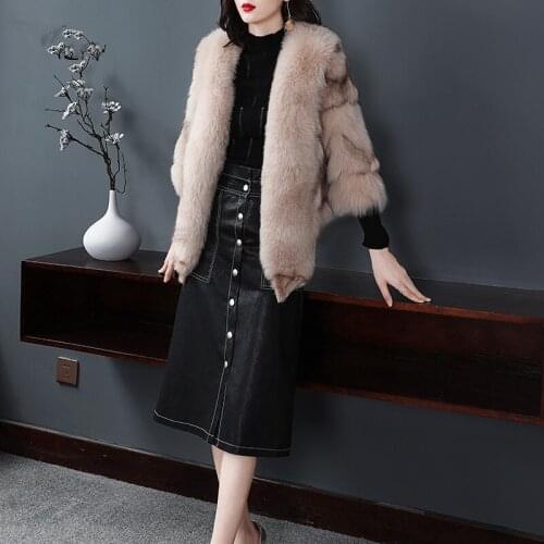 Winter Real Fox Fur Coat Autumn Vintage Short Jacket Fashion Women Clothes Korean Overcoat Chaqueta Mujer MY1035