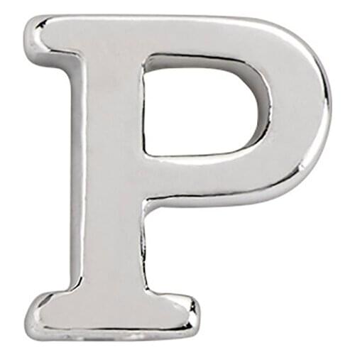 10pcs Silver letter P Charm floating charms for Living glass locket