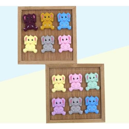 Kovict 10 Pcs Elephant Silicone Beads Baby Molar Teether DIY Pacifier Chain Jewelry Accessories Chewable Nursing Toys
