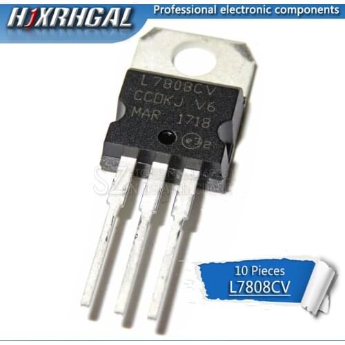 10pcs L7808CV TO220 L7808 TO-220 stabilivolt voltage-regulator tube 7808 LM7808 MC7808