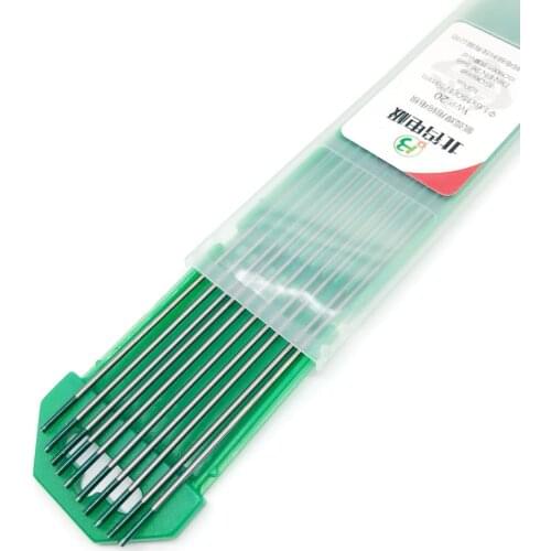 10Pcs Pure Tungsten Electrode WP 1/16 x 6 1.6mm x150mm Green TIG Rods For AC Aluminium Welding