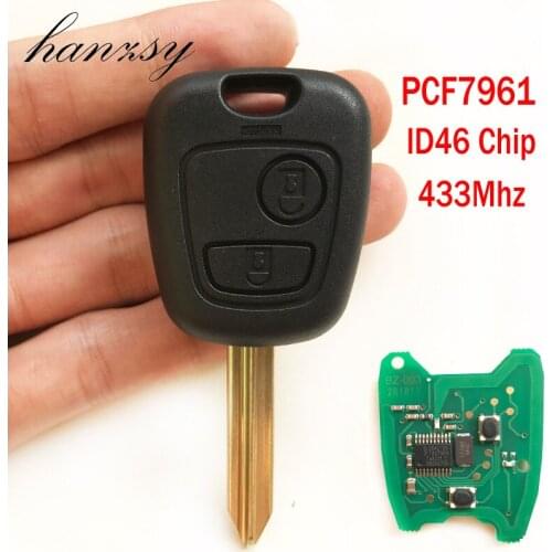 2 Buttons 433Mhz For Citroen Saxo Xsara Picasso Berlingo Complete Remote Key With ID46 Chip Car key Case Fob shell Uncut blade