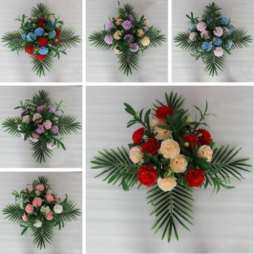 2pcs/lot Sen Style DIY Wedding Stage Decor Artificial Flowers Table Silk Rose Peony Plant Mixed Design Flower Display Products