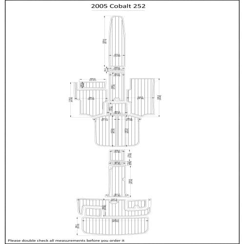 2005 Cobalt 252 Swim Step & Cockpit Pad EVA Teak Decking 1/4" 6mm
