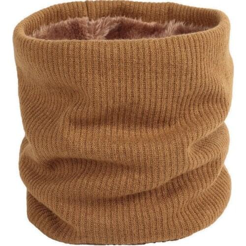 2021 Womens Autumn and Winter Style Thickening and Velvet Hedging Couples Warm Solid Color Single Loop Knitted Bib