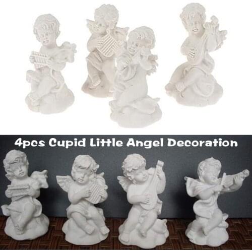 4pcs Angel Statue Collectible Modern Decoration Garden Studio Ornaments Mini Cute Small Cupid Figure Home Decor Home Improvement