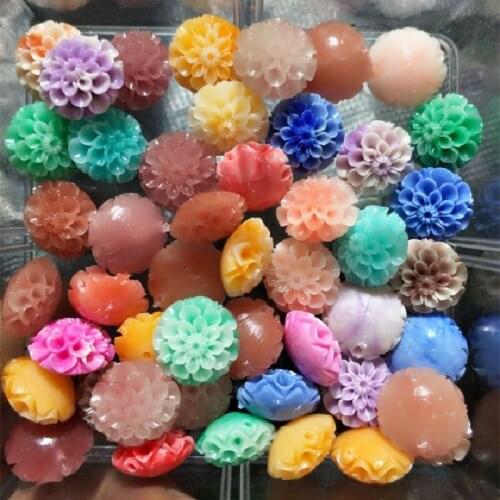 40PCS Hot Flowe Beads Mix Colors Randoms Clay Material For Lovely Women DIY Jewelry Making Accessories Size 15MM Free Shipping