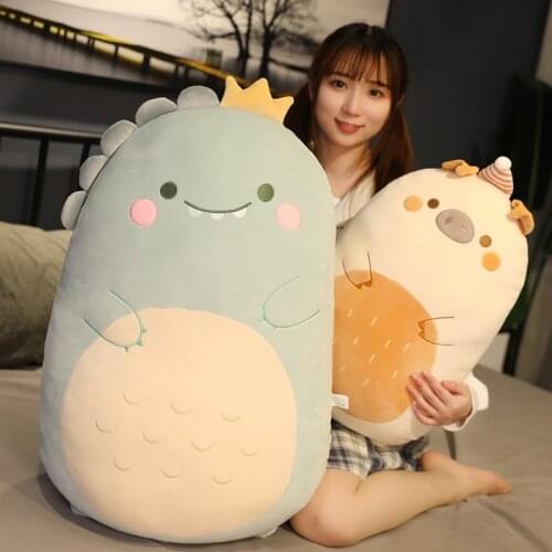 45/60/80cm Cartoon Animal Dinosaur Pig Penguin Teddy Bear Plush Toys Stuffed Soft Kawaii Pillow Doll Cushion Kids Girls Gift