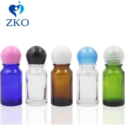 5ml 10ml 15ml 20ml 30ml 50ml Multicolor Spherical Plastic Screw Cap (With Inner Plug)Transparent Glass Bottles Free Shipping